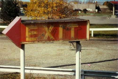 Troy Drive-In Theatre - Exit Sign From Jim (newer photo)